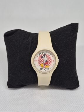 LORUS DISNEY Vintage 90s Mickey Mouse Watch Integrated Silicone Band NEW BATTERY